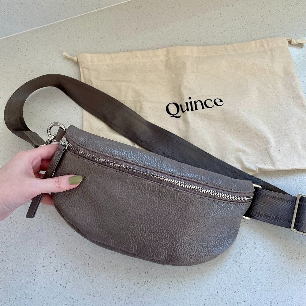 NEW Quince Italian Pebbled Leather Sling Bag in “Mink”